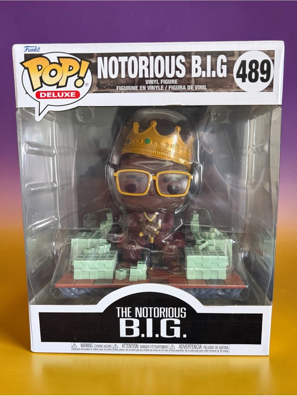 Funko Pop! Deluxe Notorious B.I.G. - Gold Crown, Brown Outfit & Mint Cash
